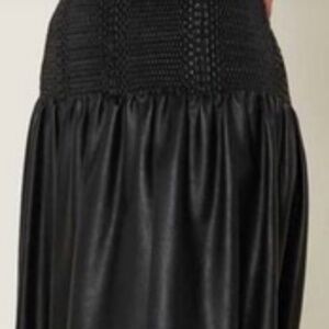 Current Air Black Faux Leather Knee Length Skirt  Size Medium